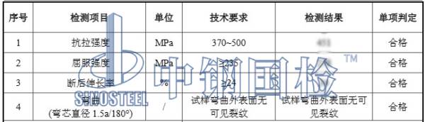 钢板材质检测报告结果