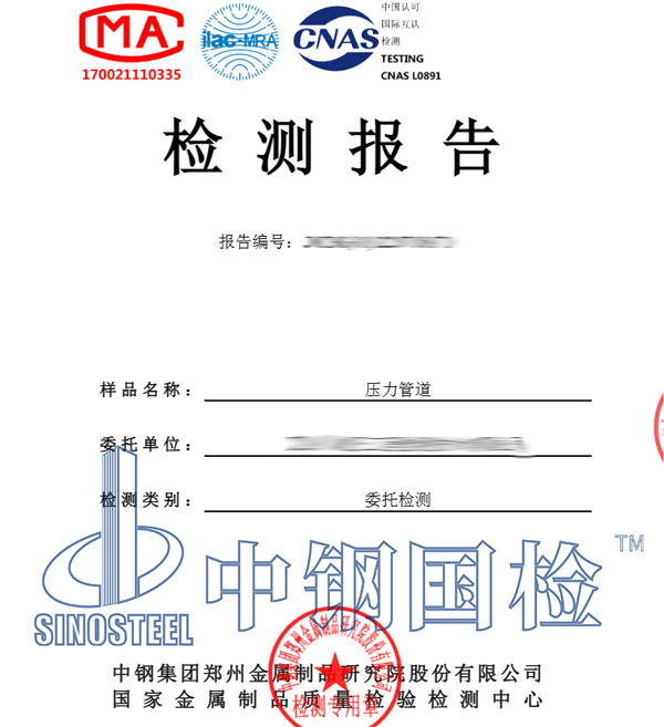 中钢国检压力管道检测报告