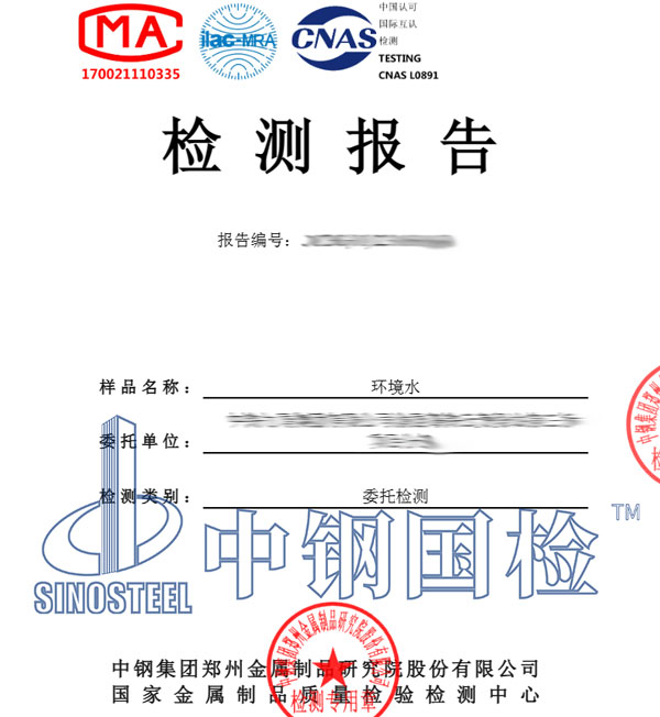 环境水检测报告图片