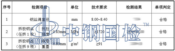 被动防护网检测项目结果