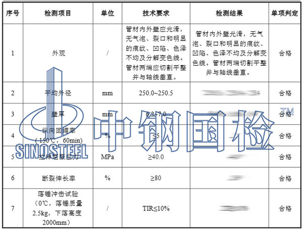 污水管检测项目结果
