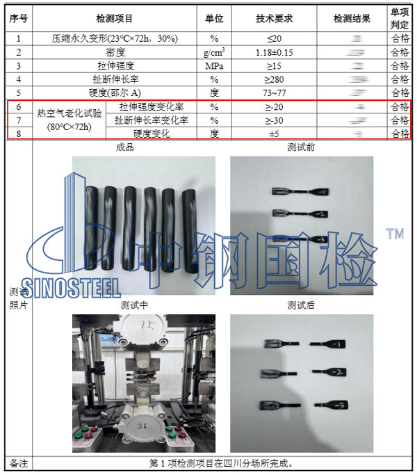 老化试验项目结果