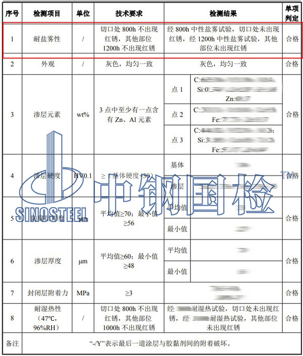 盐雾试验检测项目结果