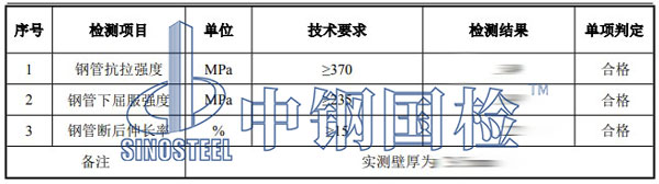 钢管脚手架检测项目结果