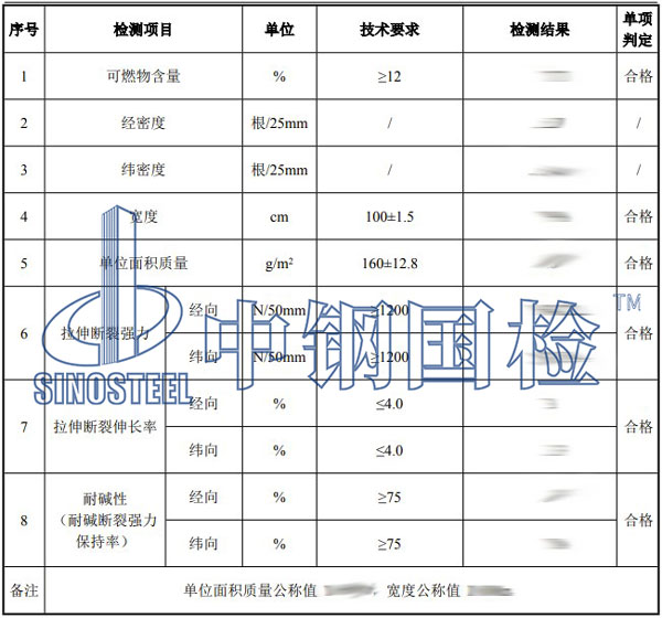 耐碱玻纤网格布检测项目结果