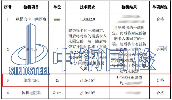 绝缘电阻检测项目结果