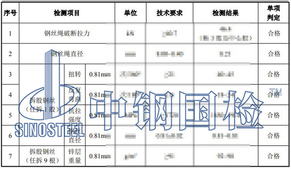 防护网检测项目结果