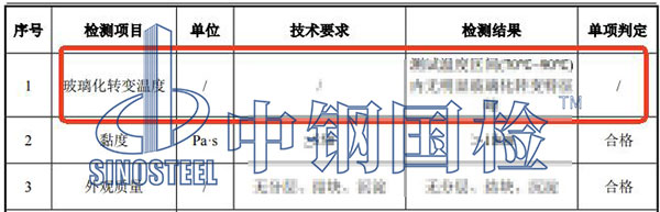 玻璃化转变温度的检测结果