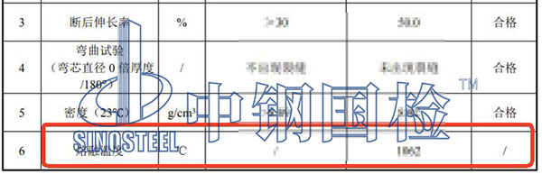 有色金属熔融温度检测结果