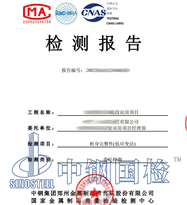 钻孔灌注桩检测报告