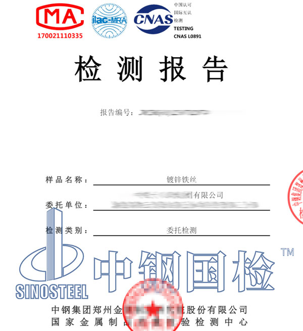 铁丝检测报告图片