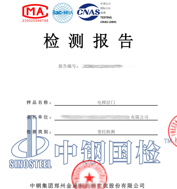 电梯层门检测报告