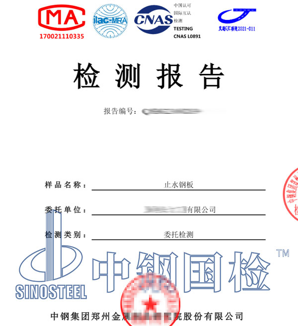 止水钢板检测报告