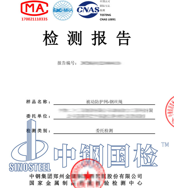被动防护网检测报告