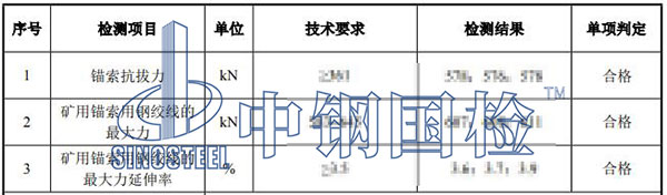 锚索拉拔检测项目结果