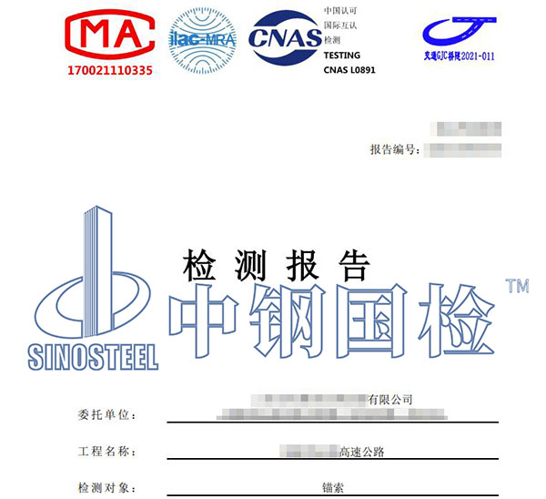 锚索拉拔检测报告