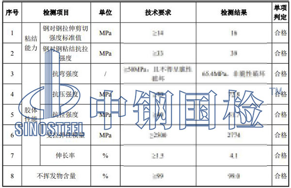 建筑结构加固材料检测项目结果