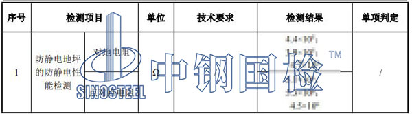 防静电地坪防静电性能检测结果