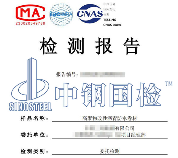 高聚物防水卷材检测报告