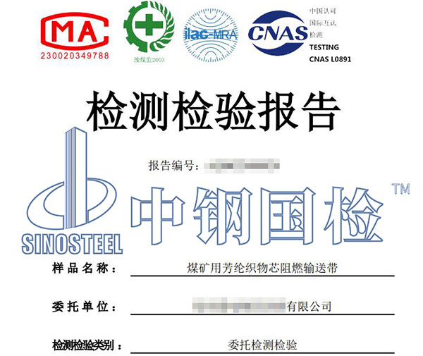 阻燃输送带检测报告